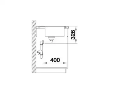 blanco dalago 6 f 527064 enkele keukenspoelbak silgranit zacht wit vlakbouw excenter 6
