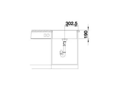blanco dalago 6 f 527247 enkele keukenspoelbak silgranit vulkaangrijs vlakbouw excenter 5