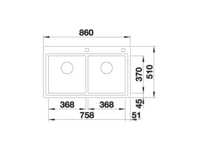 blanco divon ii 8 if 521663 dubbele keukenspoelbak rvs inclusief draaiknopbediening vlakbouw of opbouw excenter 3