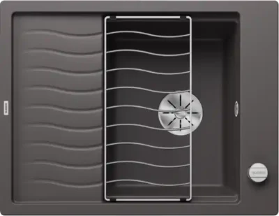 blanco elon 45 s 524815 enkele keukenspoelbak silgranit rotsgrijs omkeerbaar opbouw excenter 1