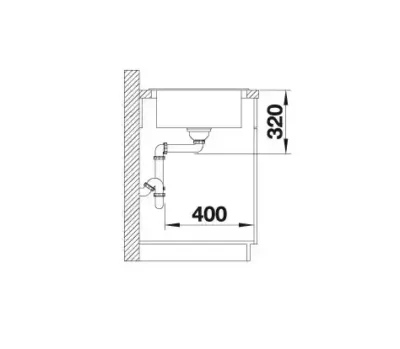 blanco elon 45 s 524815 enkele keukenspoelbak silgranit rotsgrijs omkeerbaar opbouw excenter 6