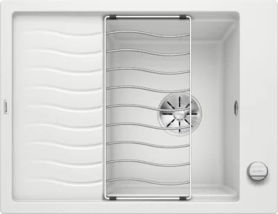 blanco elon 45 s 524818 enkele keukenspoelbak silgranit wit omkeerbaar opbouw excenter 1