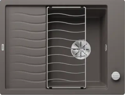 blanco elon 45 s 527251 enkele keukenspoelbak silgranit vulkaangrijs omkeerbaar opbouw excenter 1