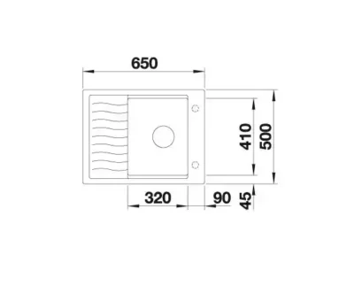 blanco elon 45 s 527251 enkele keukenspoelbak silgranit vulkaangrijs omkeerbaar opbouw excenter 3
