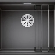blanco etagon 500 f 526343 enkele keukenspoelbak silgranit antraciet inclusief rails vlakbouw 1
