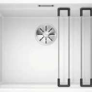 blanco etagon 500 f 526346 enkele keukenspoelbak silgranit wit inclusief rails vlakbouw 1