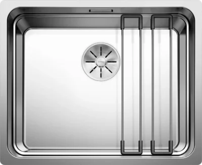 blanco etagon 500 u 521841 enkele keukenspoelbak rvs inclusief rails onderbouw 2