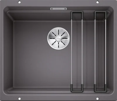 blanco etagon 500 u 522228 keukenspoelbak silgranit rotsgrijs inclusief rails onderbouw 2