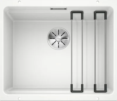 blanco etagon 500 u 522231 keukenspoelbak silgranit wit inclusief rails onderbouw 1