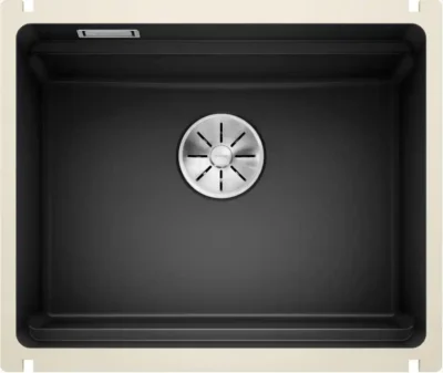 blanco etagon 500 u 525155 keukenspoelbak keramiek zwart inclusief rails onderbouw 1