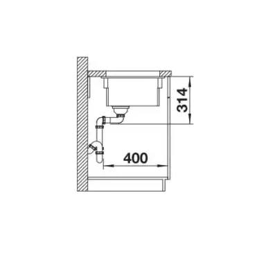 blanco etagon 500 u 525155 keukenspoelbak keramiek zwart inclusief rails onderbouw 4