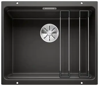 blanco etagon 500 u 525887 keukenspoelbak silgranit zwart inclusief rails onderbouw 2