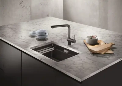 blanco etagon 500 u 527075 keukenspoelbak silgranit zacht wit inclusief rails onderbouw 2