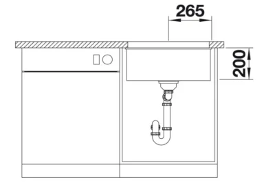 blanco etagon 500 u 527075 keukenspoelbak silgranit zacht wit inclusief rails onderbouw 5