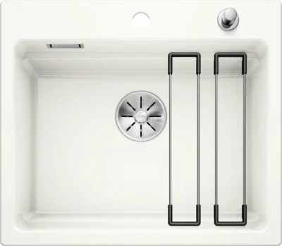 blanco etagon 6 525156 keukenspoelbak keramiek wit inclusief rails opbouw excenter 2
