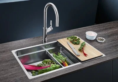 blanco etagon 700 if 524272 enkele keukenspoelbak rvs inclusief rails vlakbouw of opbouw 4