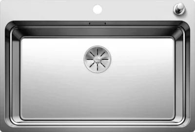 blanco etagon 700 if a 524274 enkele keukenspoelbak rvs inclusief rails vlakbouw of opbouw excenter 1