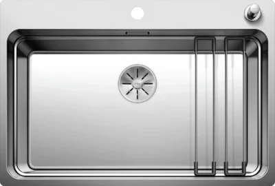 blanco etagon 700 if a 524274 enkele keukenspoelbak rvs inclusief rails vlakbouw of opbouw excenter 2