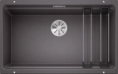 blanco etagon 700 u 525168 keukenspoelbak silgranit rotsgrijs inclusief rails onderbouw 2