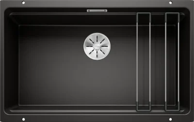 blanco etagon 700 u 525891 keukenspoelbak silgranit zwart inclusief rails onderbouw 2