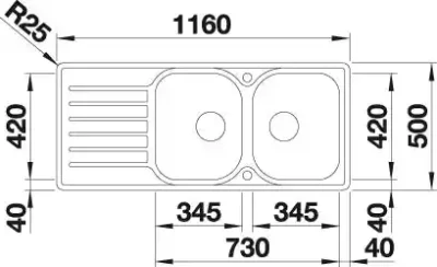 blanco lantos 8 s if 519713 compact keukenspoelbak rvs vlakbouw of opbouw excenter 3