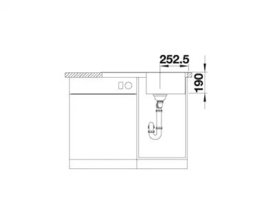 blanco legra 45 s 527085 keukenspoelbak silgranit zacht wit omkeerbaar opbouw 6