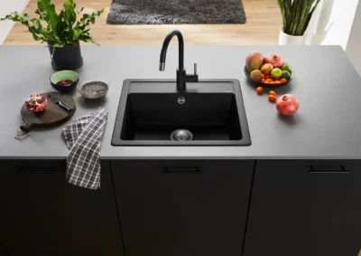 blanco legra 6 527269 enkele keukenspoelbak silgranit vulkaangrijs opbouw 2