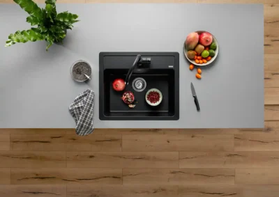 blanco legra 6 527269 enkele keukenspoelbak silgranit vulkaangrijs opbouw 3