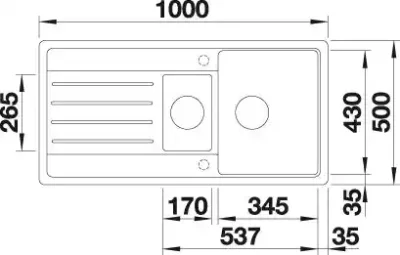 blanco legra 6 s 522212 anderhalve keukenspoelbak silgranit cafe omkeerbaar opbouw 3