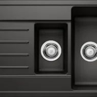 blanco legra 6 s 526086 anderhalve keukenspoelbak silgranit zwart omkeerbaar opbouw 1