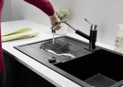 blanco metra 45 s 517345 enkele keukenspoelbak silgranit tartufo opbouw excenter 4