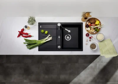 blanco metra 45 s 518868 enkele keukenspoelbak silgranit rotsgrijs opbouw excenter 3