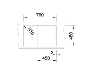 blanco metra 45 s 527105 enkele keukenspoelbak silgranit zacht wit opbouw excenter 4