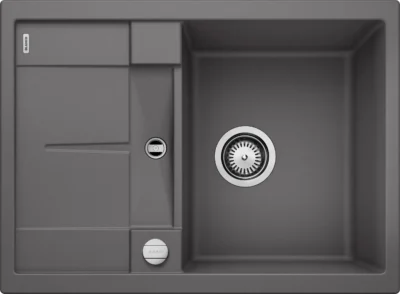 blanco metra 45 s compact 519573 enkele keukenspoelbak silgranit rotsgrijs omkeerbaar opbouw excenter 1