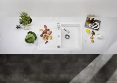 blanco metra 45 s compact 519576 enkele keukenspoelbak silgranit wit omkeerbaar opbouw excenter 3