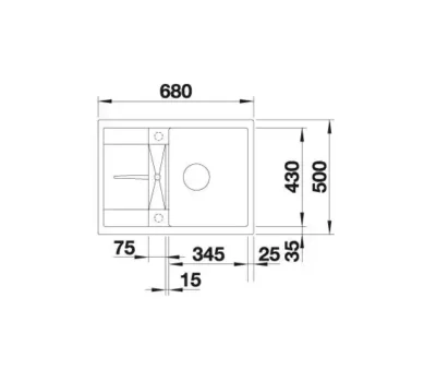 blanco metra 45 s compact 527102 enkele keukenspoelbak silgranit zacht wit omkeerbaar opbouw excenter 3