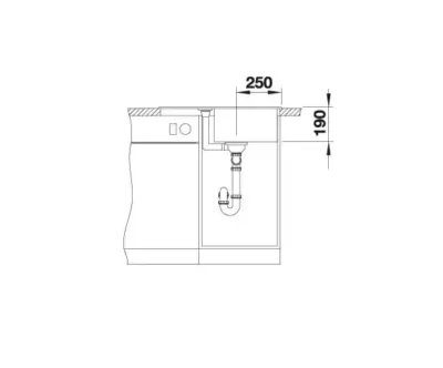 blanco metra 45 s compact 527102 enkele keukenspoelbak silgranit zacht wit omkeerbaar opbouw excenter 5