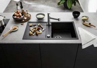 blanco metra 5 s 518871 enkele keukenspoelbak silgranit rotsgrijs omkeerbaar opbouw excenter 2