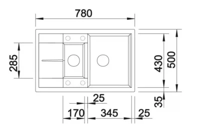 blanco metra 6 s compact 513473 antraciet keukenspoelbak silgranit omkeerbaar onderbouw of opbouw excenter 3