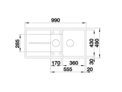 blanco metra 6 s f 519120 enkele keukenspoelbak silgranit cafe omkeerbaar vlakbouw of onderbouw excenter 3