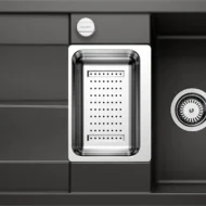 blanco metra 6 s f 525929 enkele keukenspoelbak silgranit zwart omkeerbaar vlakbouw of onderbouw excenter 1