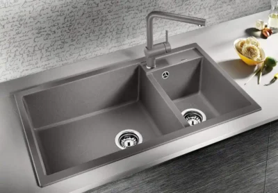 blanco metra 9 527121 anderhalve keukenspoelbak links silgranit zacht wit onderbouw of opbouw 2