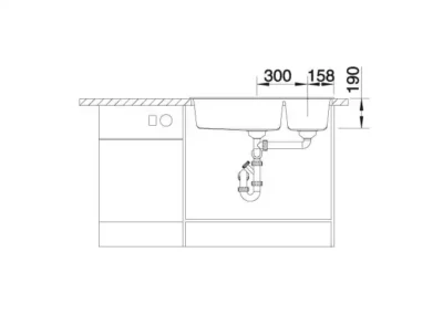 blanco metra 9 527304 anderhalve keukenspoelbak links silgranit vulkaangrijs onderbouw of opbouw 5