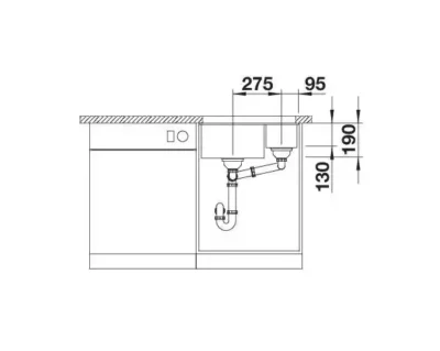 blanco metra xl 6 s 527306 keukenspoelbak silgranit vulkaangrijs omkeerbaar onderbouw of opbouw excenter 5