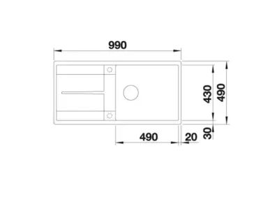 blanco metra xl 6 s f 527308 enkele keukenspoelbak silgranit vulkaangrijs omkeerbaar vlakbouw of onderbouw excenter 3