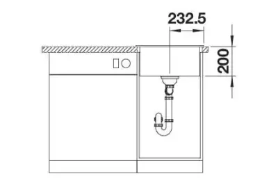 blanco naya 45 525222 enkele keukenspoelbak silgranit antraciet opbouw 6
