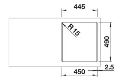 blanco naya 45 526577 enkele keukenspoelbak silgranit cafe opbouw 5