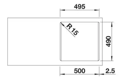 blanco naya 5 526582 enkele keukenspoelbak silgranit wit opbouw 5