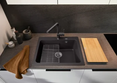 blanco naya 6 527311 enkele keukenspoelbak silgranit vulkaangrijs opbouw 3