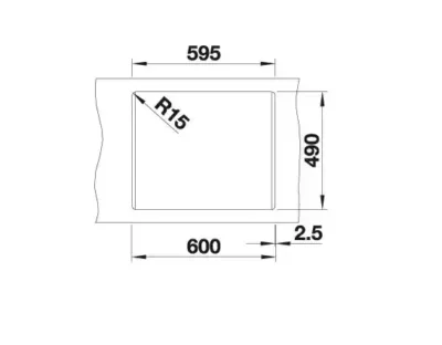blanco naya 6 527311 enkele keukenspoelbak silgranit vulkaangrijs opbouw 5